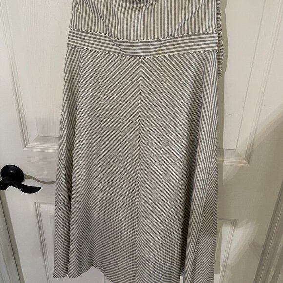 Gap Strapless Midi Sundress Grey and White Striped Size 10 - Picture 3 of 3